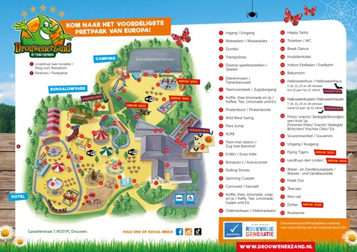 Plattegrond Drouwenerzand Attractiepark 2023